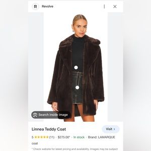 Lamarque Chocolate Faux Fur Coat XL